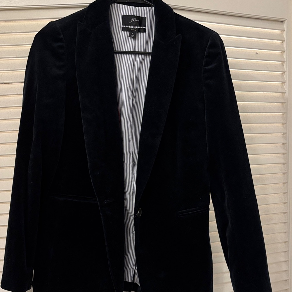 J. Crew Midnight Velvet Blazer